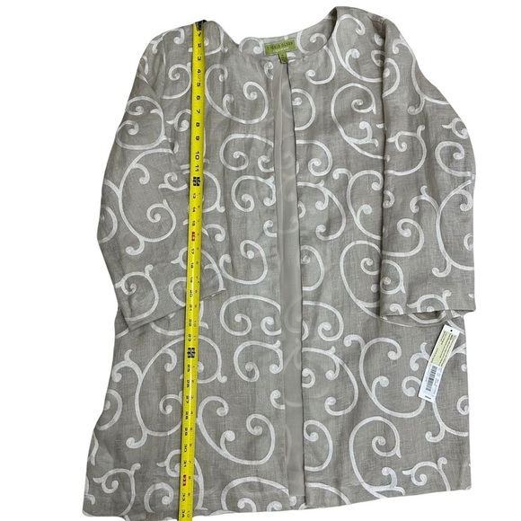 Sigrid Olsen Signature 100% Linen Open Duster Cardigan Beige Swirl XL NWT READ - Picture 7 of 9